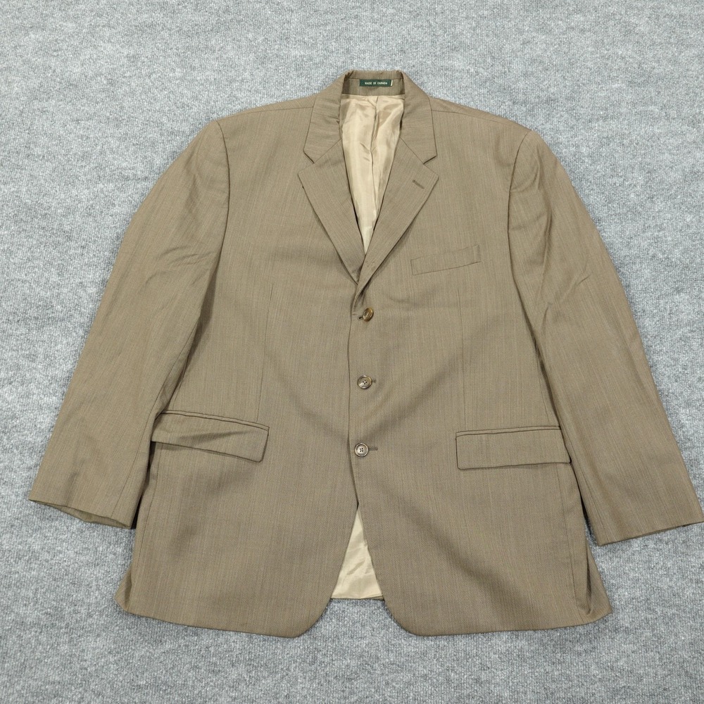 Chaps Ralph Lauren Suit Jacket Mens‎ 48 Beige Wool Single-Breasted